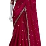 Saree For Womens Bollywood Style Zimmy Choo Organza Silk Fabric On Beautiful Sequance Embrodery Work